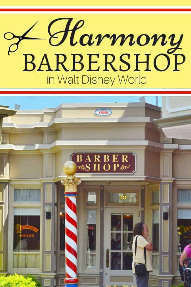 Getting a haircut at Harmony Barbershop in Magic Kingdom